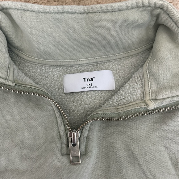 TNA Green Cropped Boxy Long Sleeve Hoodie - Picture 2 of 2